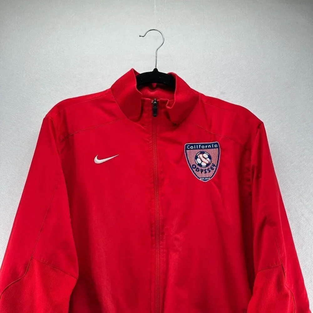 California Odyssey Soccer Club Jacket Mens M Nike Dri-Fit Athletic Pull Zip Red